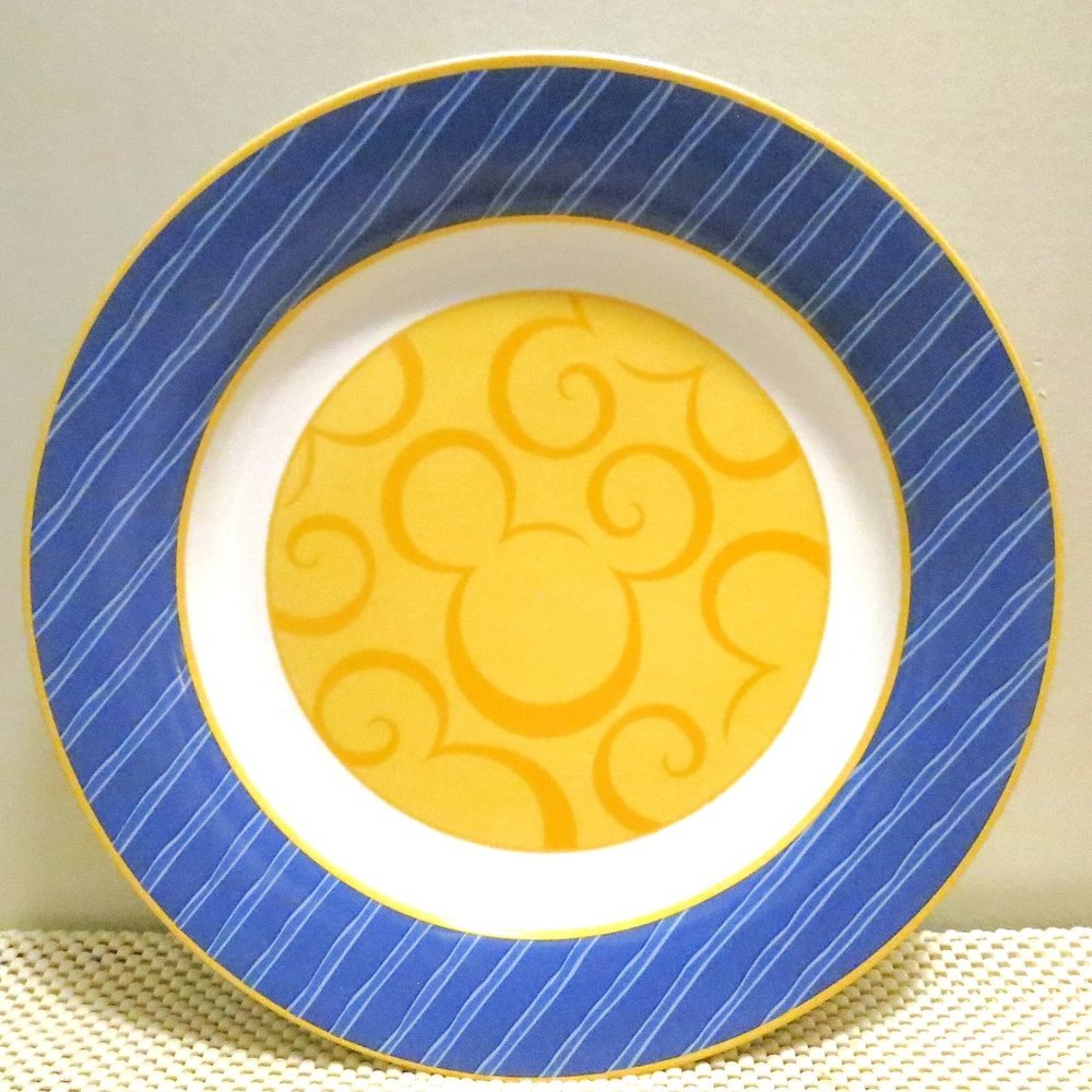 Disney Mickey Mouse Silhouette Charger Chop Serving Plate 12" Stoneware Blue
